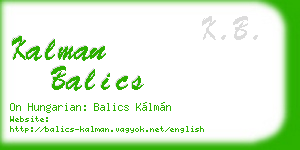 kalman balics business card
